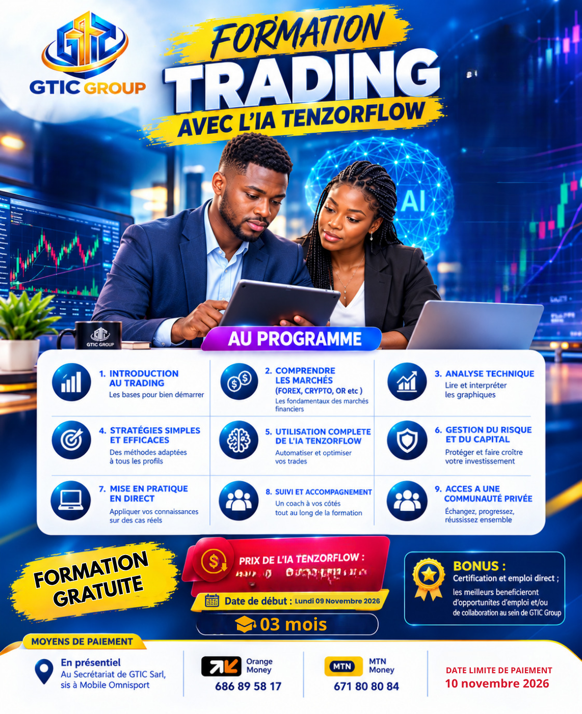 FORMATION GRATUITE EN TRADING AVEC L’IA TENZORFLOW